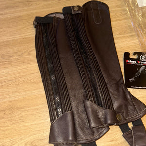 Riders Eye Brown Leather Half Chaps - Ladies Small