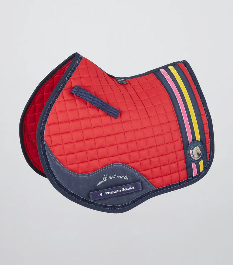 Premier Equine My Pony Jack Cotton GP/Jump Glitter Saddle Pad - RED