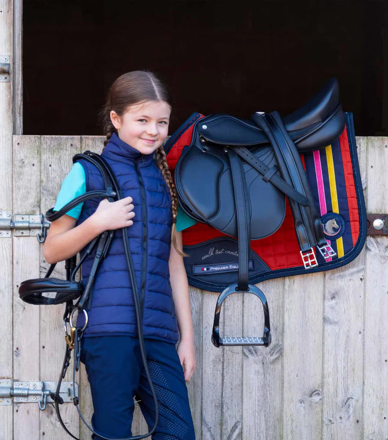 Premier Equine My Pony Jack Cotton GP/Jump Glitter Saddle Pad - RED