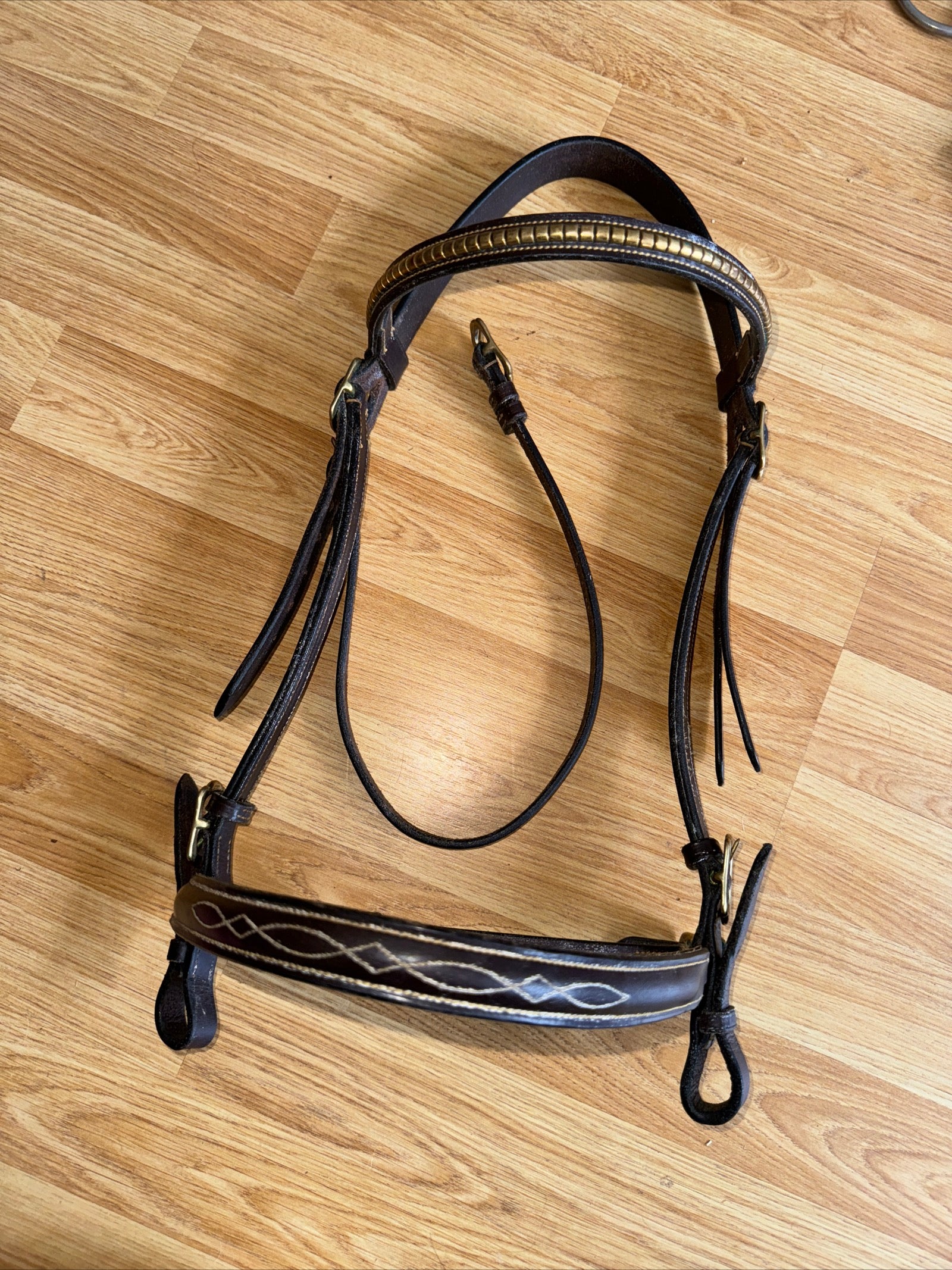 Inhand Full Size Brass Inlay Bridle - Free Post #300