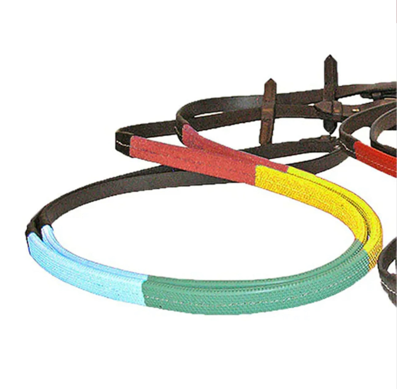 JHL Rainbow Childs Training reins - Black - Pony