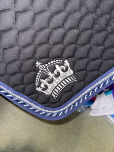 Crown Full Size Navy Saddle Pad & Ears Set - NEW D