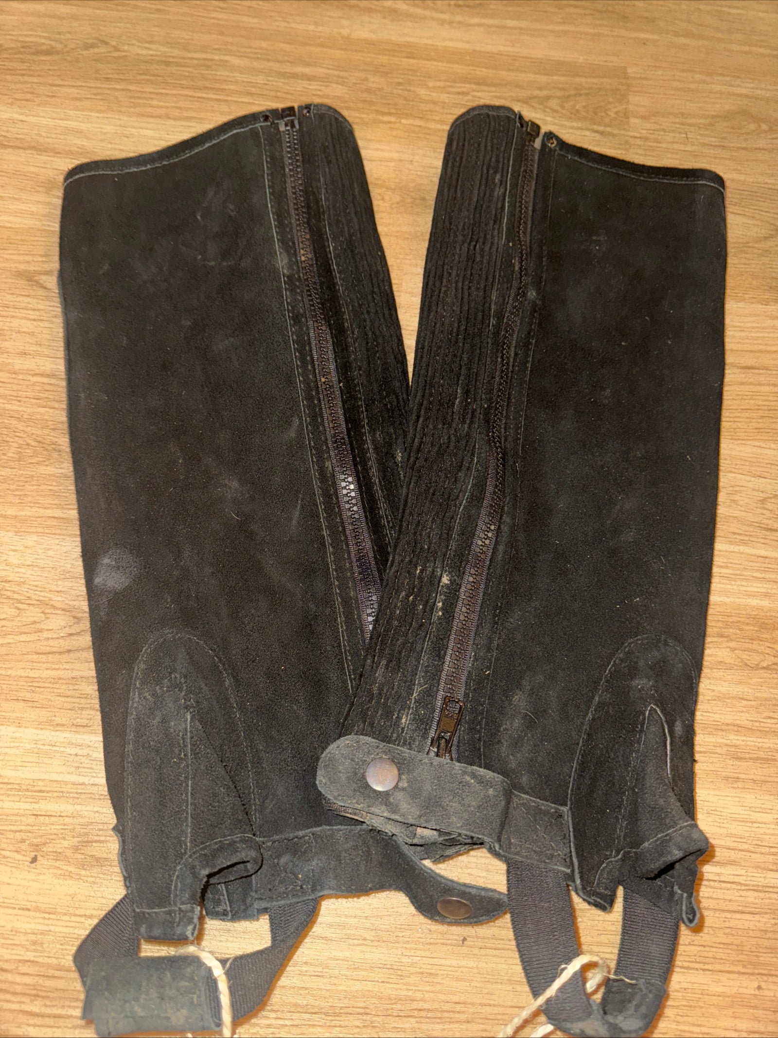 Black Suede Half Chaps - Size XXL - Free Post