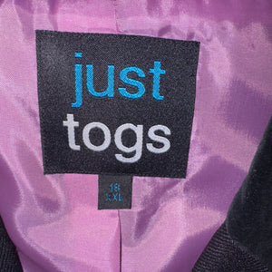 Just Togs Size 18 Black Show Jacket - Dry Cleaned! DS