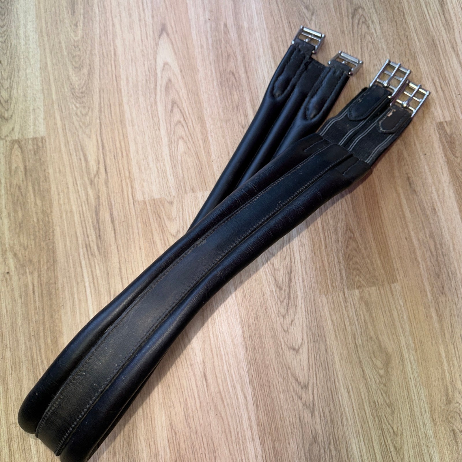 Black English Leather Elastic Girth 48” D & Free Post