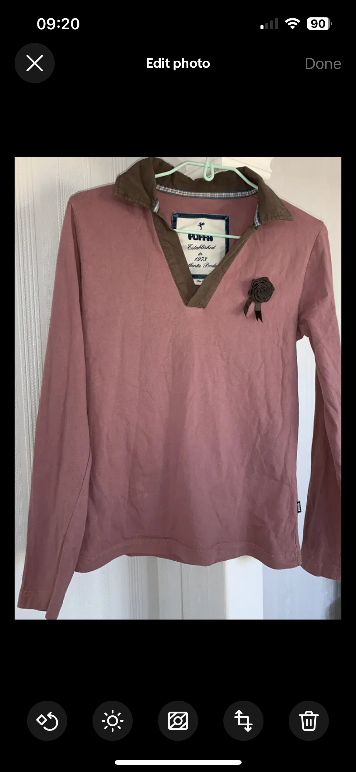 Puffa Long Sleeved Top Size 10