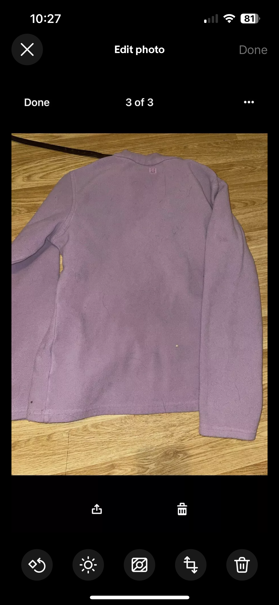 Mountain Warehouse Lilac Zip Fleece Top Size Medium