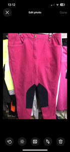 Ladies Sherwood Forest Pink Jodhpurs With Suede Knees,Size 18.