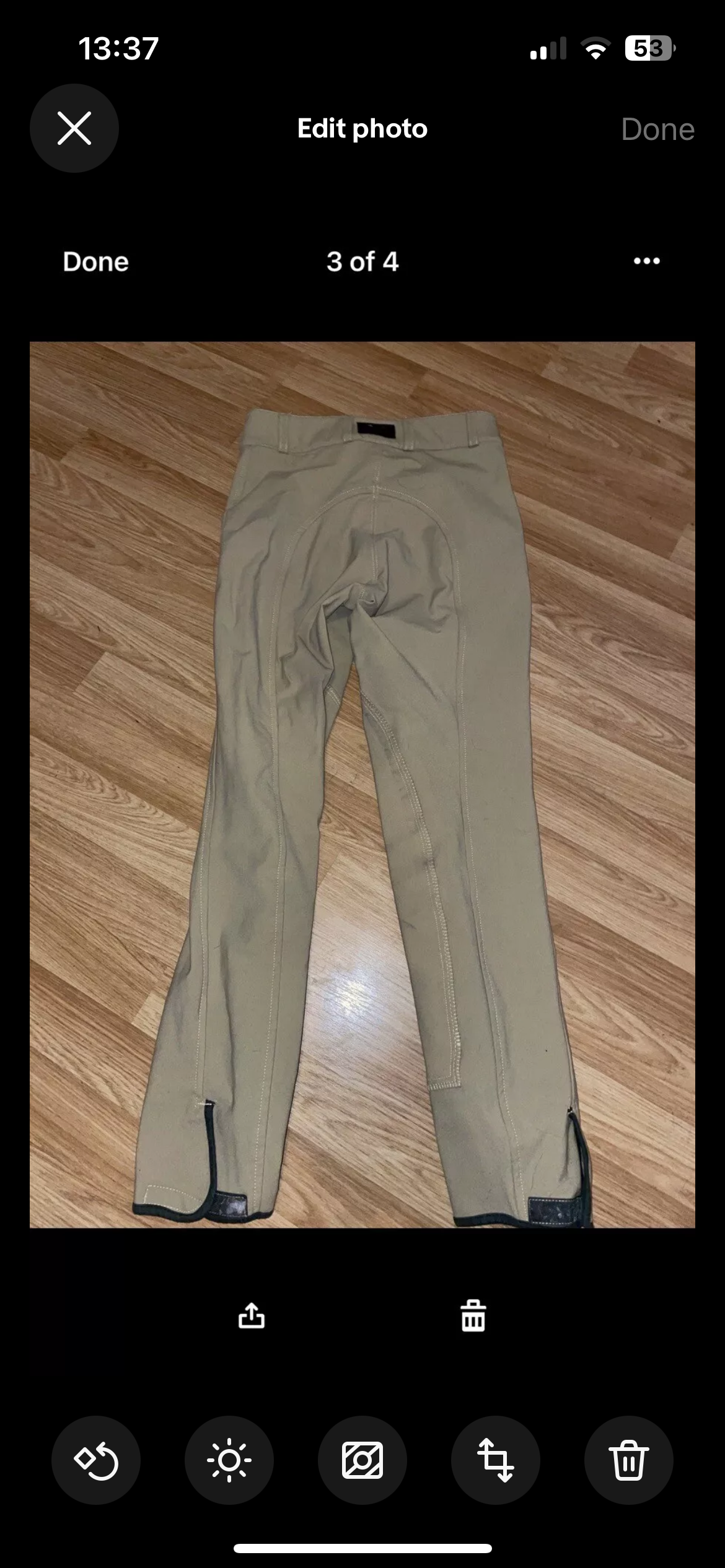 Horseware Beige Breeches With Knee Pads,size 26”.