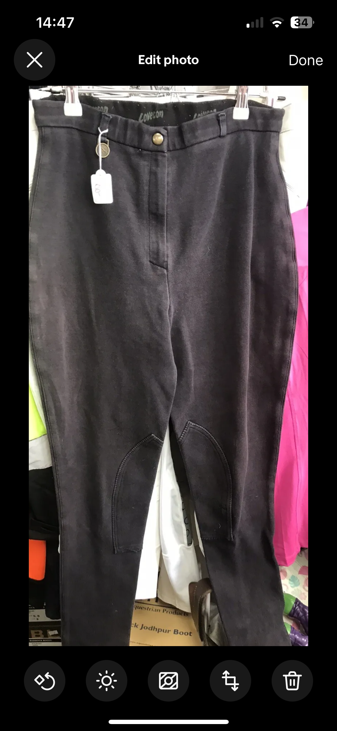 Loveson Black Breeches Size 30”