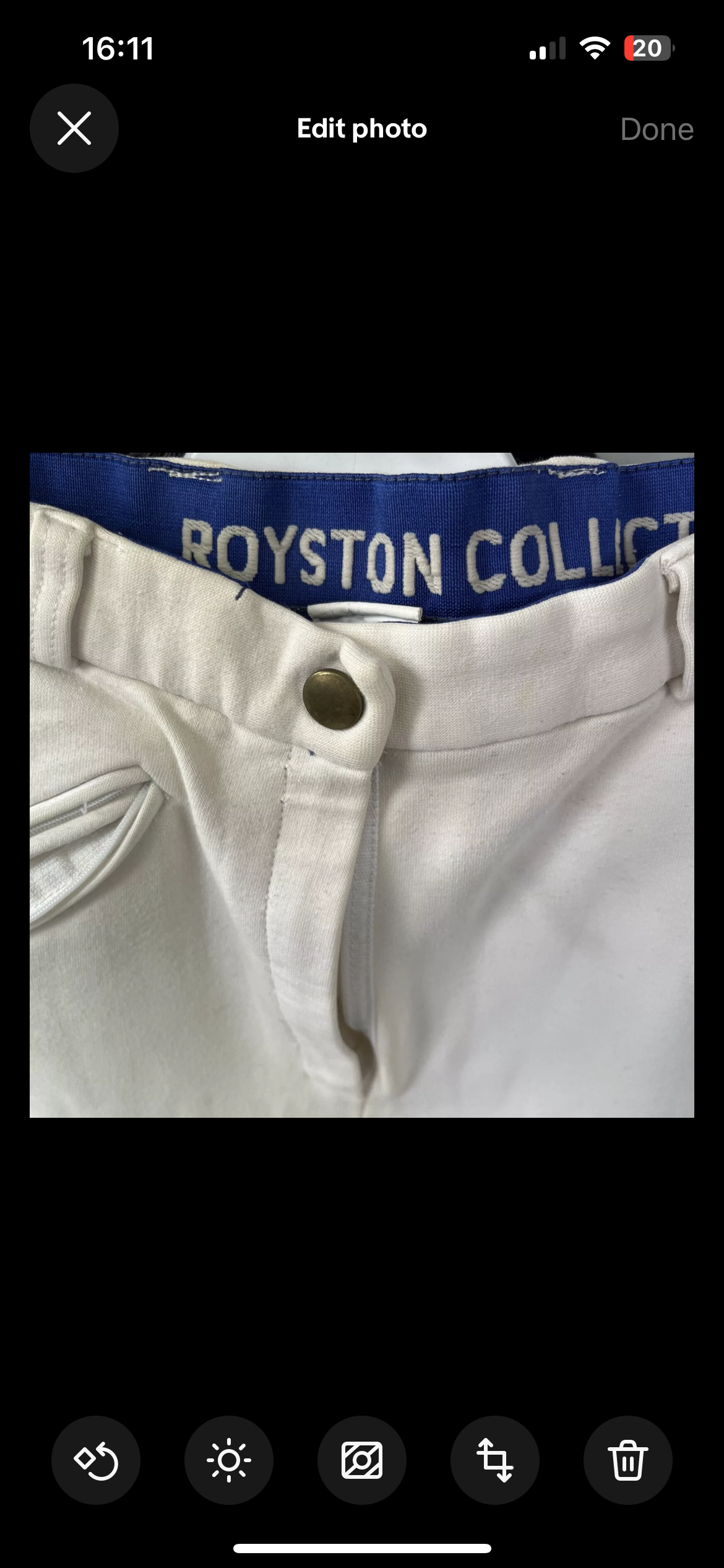 Royston White Jodphurs Size 28”