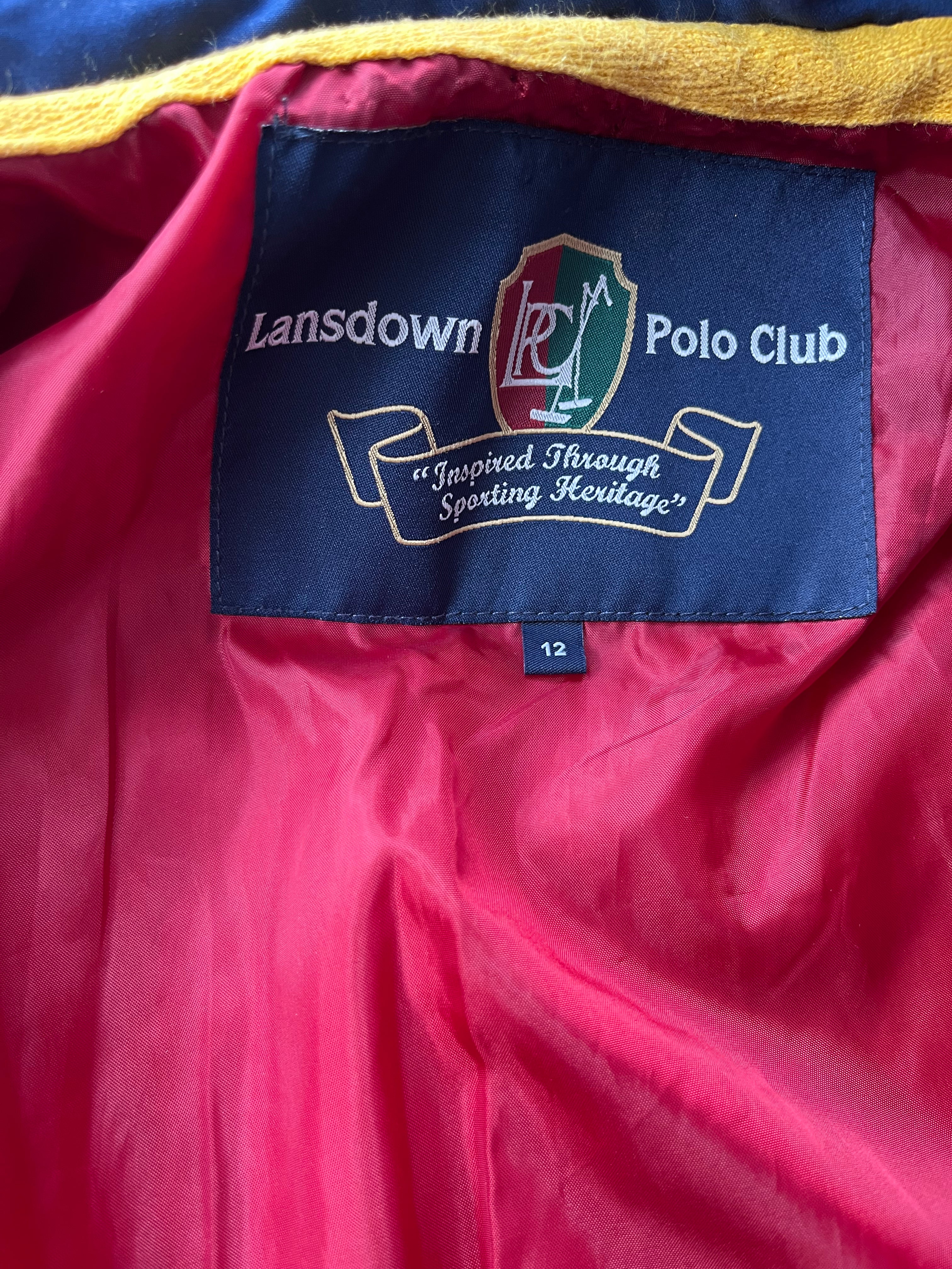 Lansdown Polo Club Ladies Riding Coat Blue Size 12