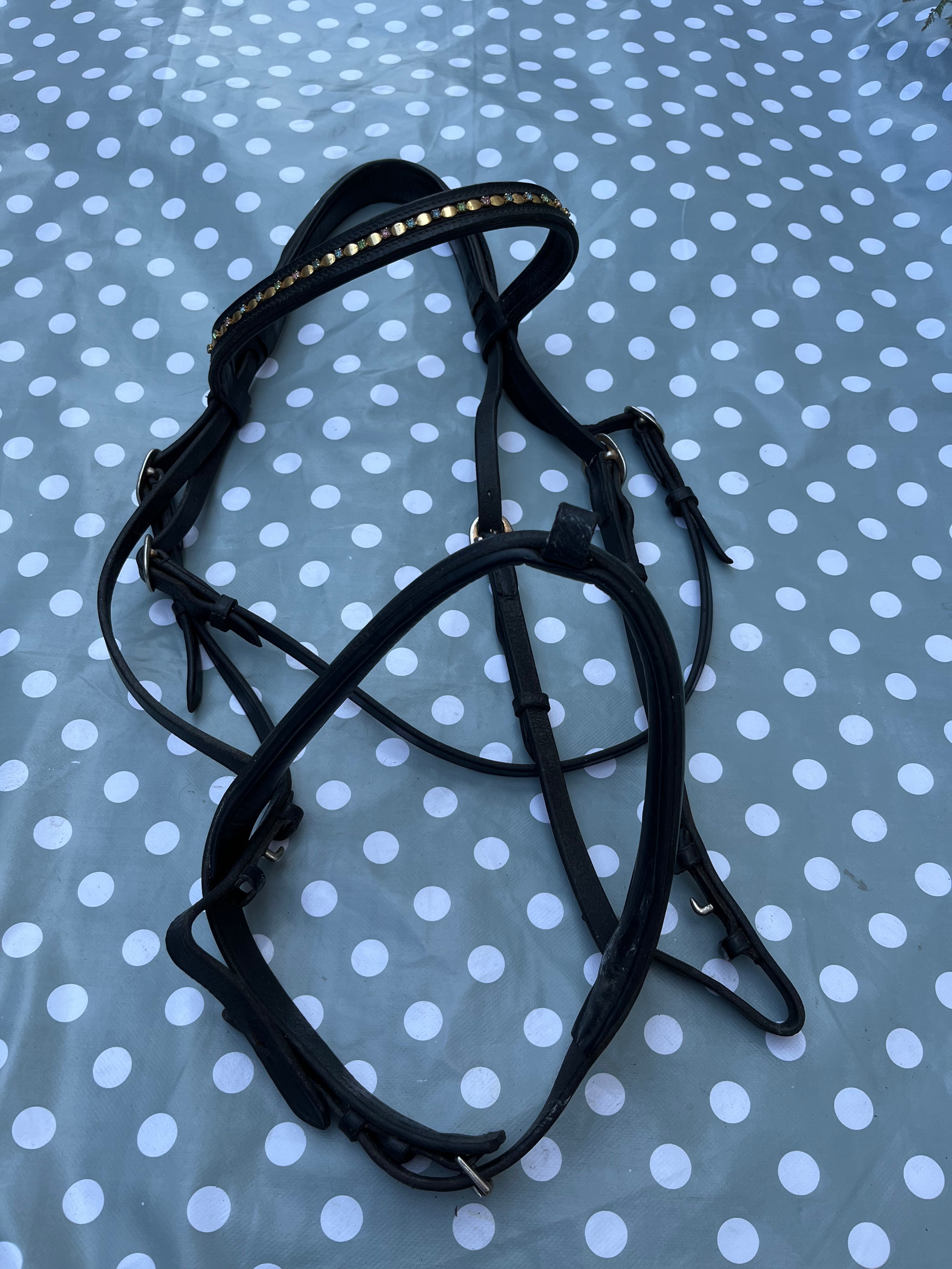 Black Bridle Warmblood / Gem Browband # 68