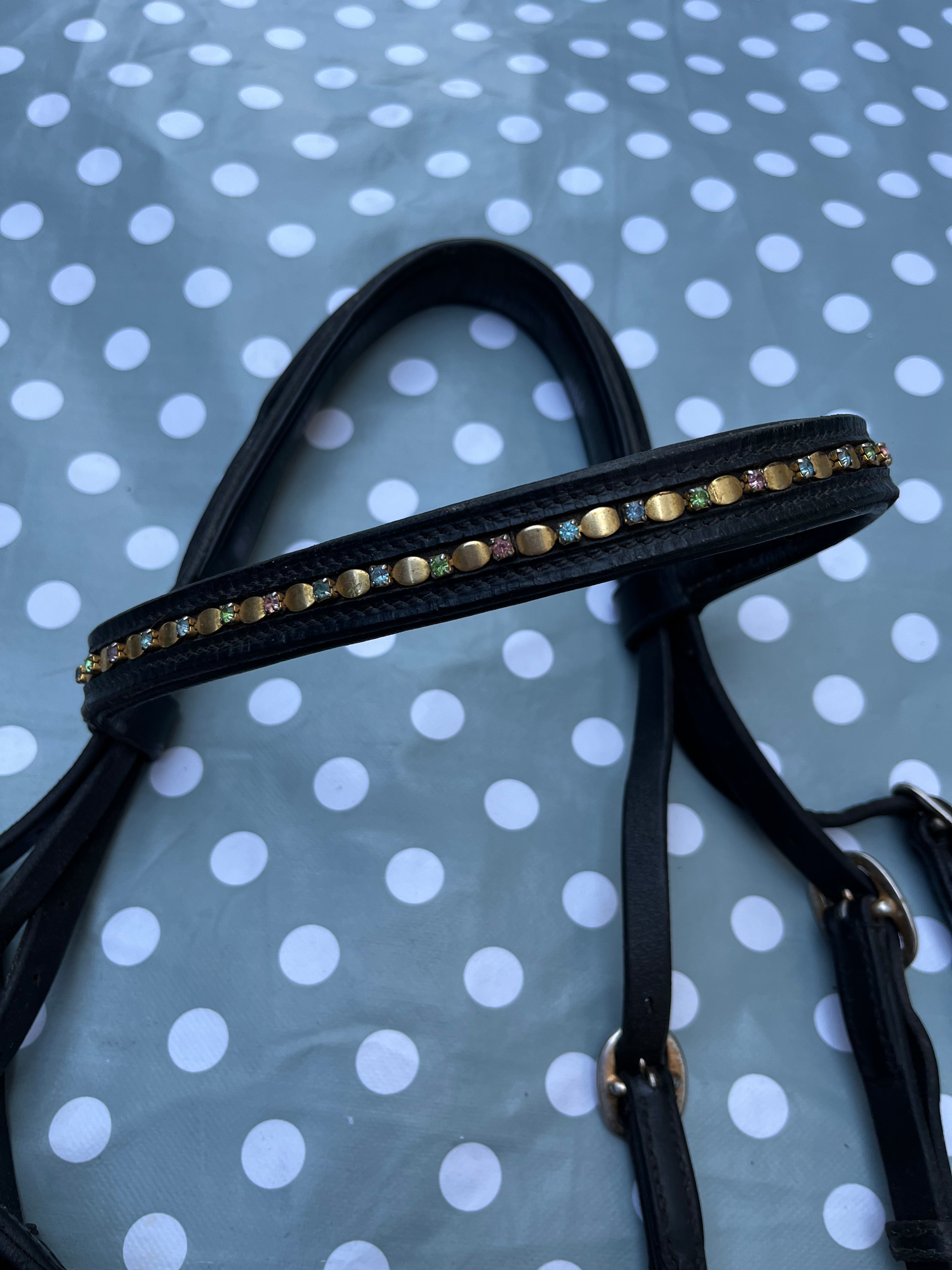 Black Bridle Warmblood / Gem Browband # 68