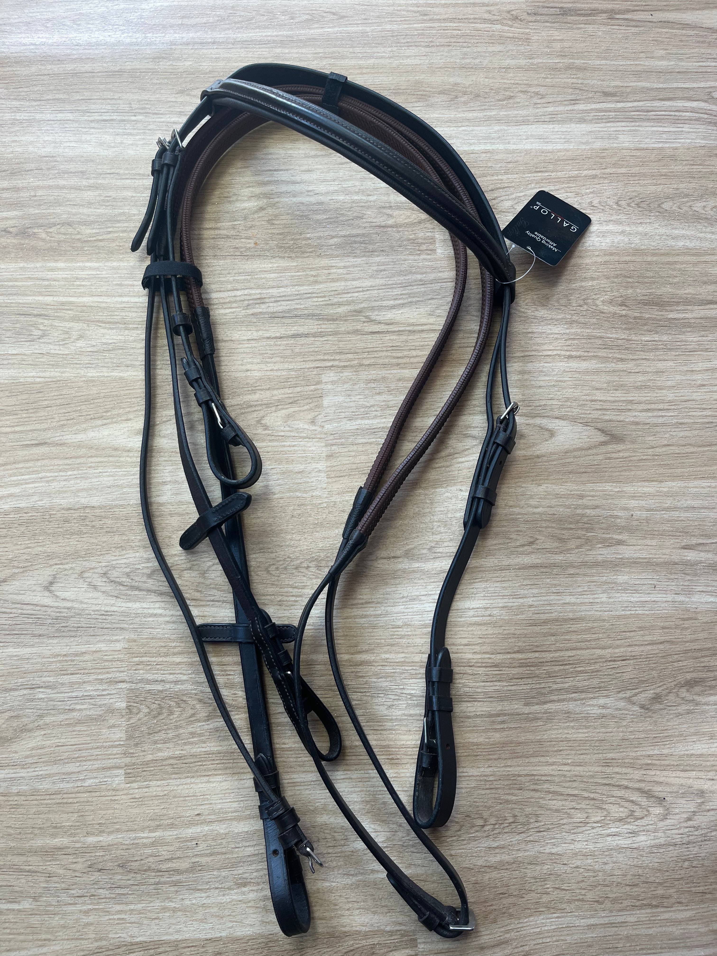 Gallop Grackle Bridle With Reins Brown Full