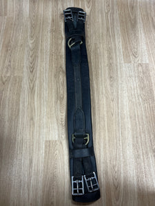 Black Leather Humaine Padded Girth 30”