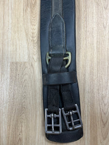 Black Leather Humaine Padded Girth 30”