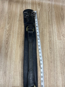 Black Leather Humaine Padded Girth 30”