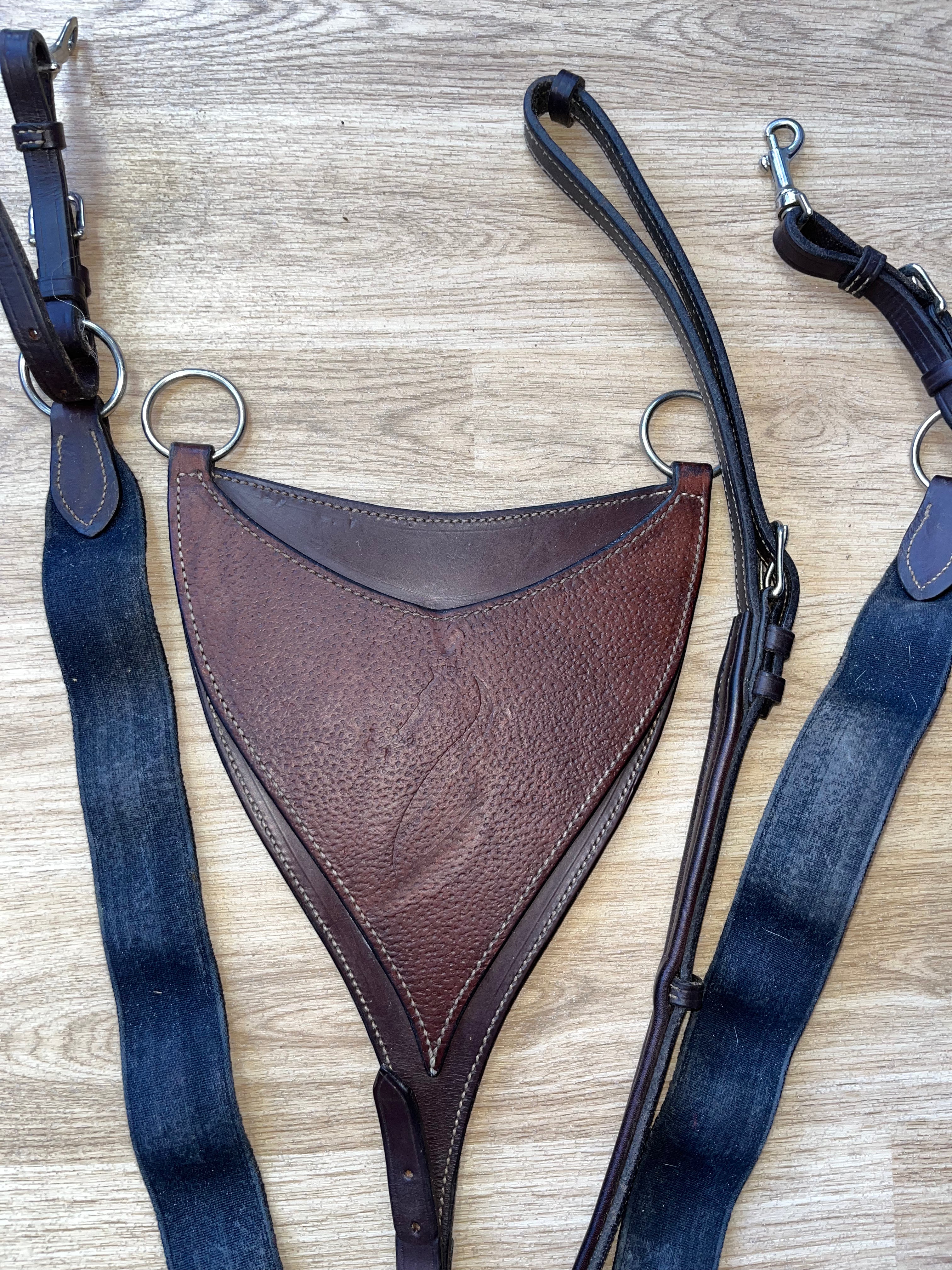 Antares 3 Point Breastplate Italian Leather Brown Full