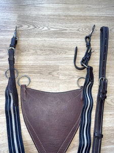 Antares 3 Point Breastplate Italian Leather Brown Full