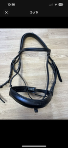 Collegiate Bridle Crank Noseband Full Black #1