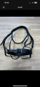 Collegiate Bridle Crank Noseband Full Black #1