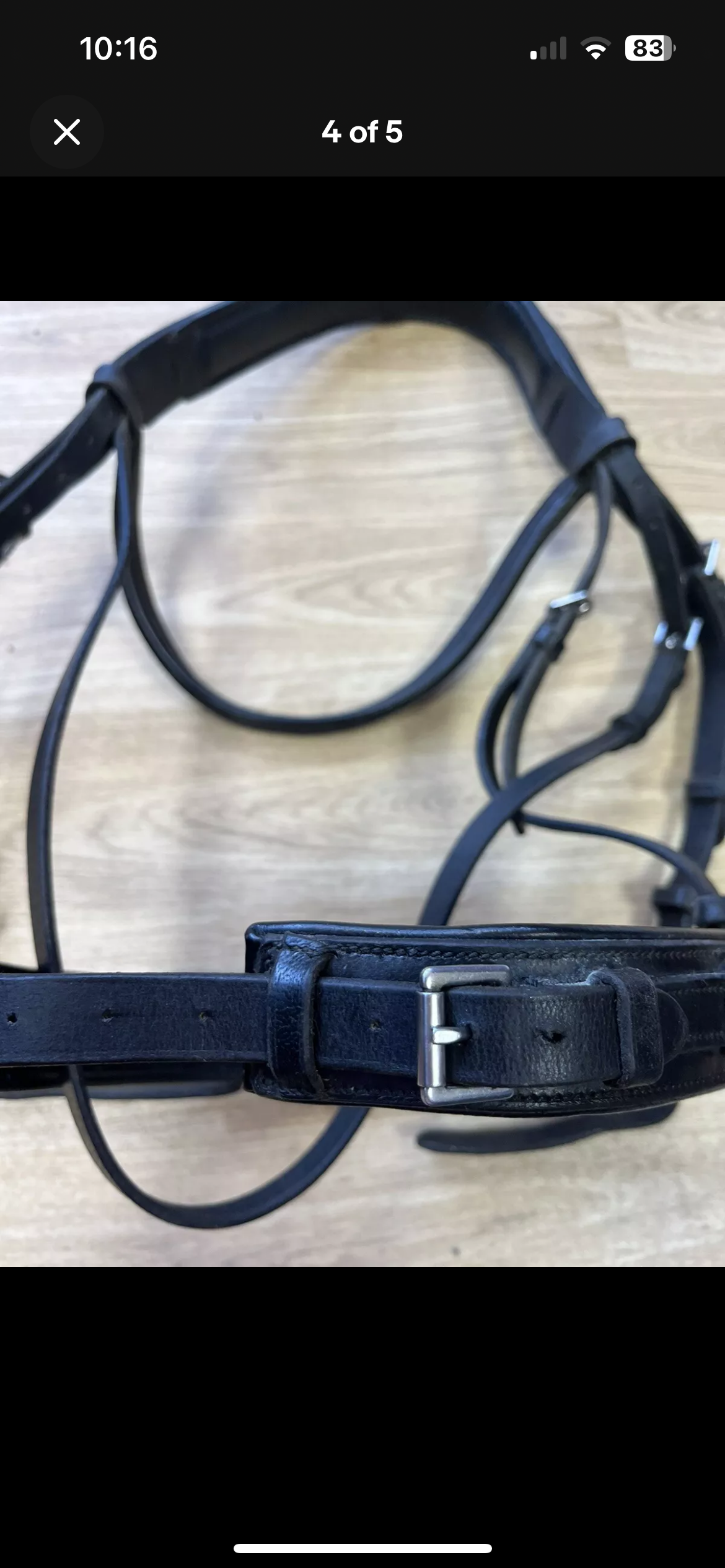 Collegiate Bridle Crank Noseband Full Black #1