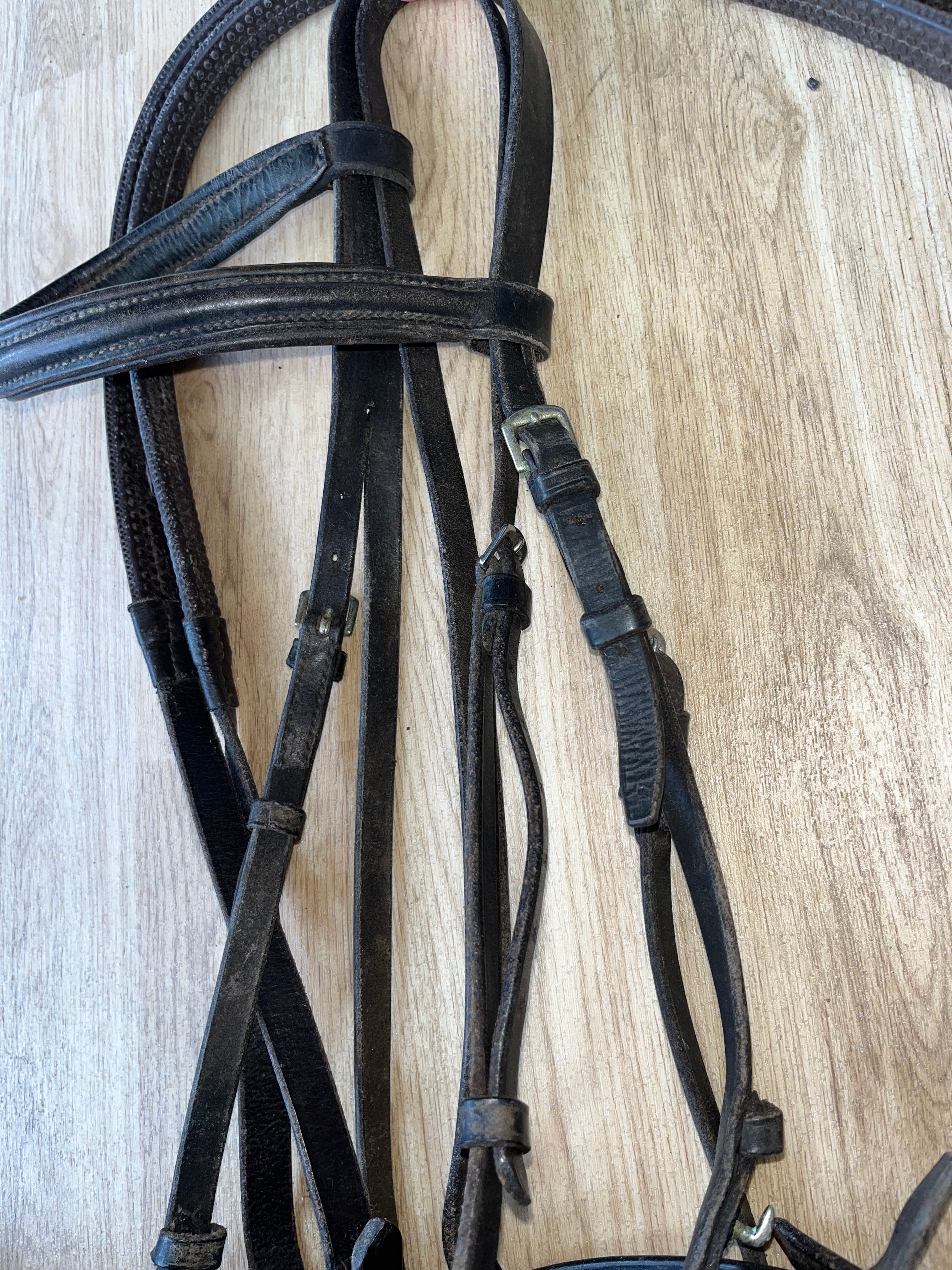 Brown Full Bridle Flash With Pimple Grip Reins #35