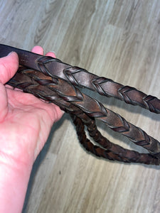 Leather Lace Reins Pony Brown