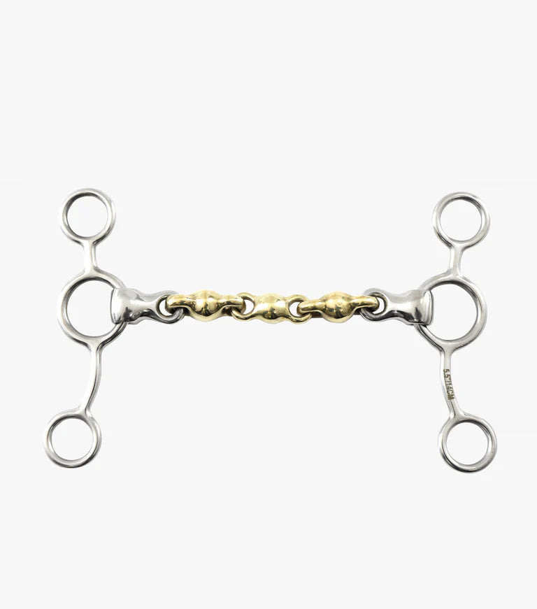 Premier Equine Brass Alloy Tom Thumb Bit with Waterford Mouth