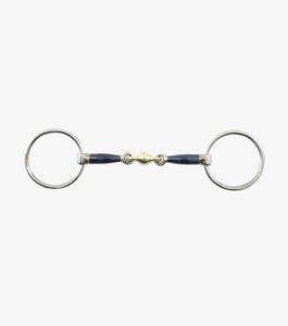 Premier Equine Blue Sweet Iron Loose Ring Snaffle with Brass Alloy Lozenge