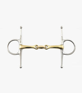 Premier Equine Brass Alloy Full Cheek Snaffle with Lozenge