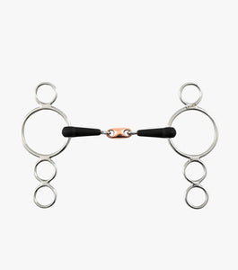 Premier Equine Rubber Three Ring Dutch Gag with Lozenge