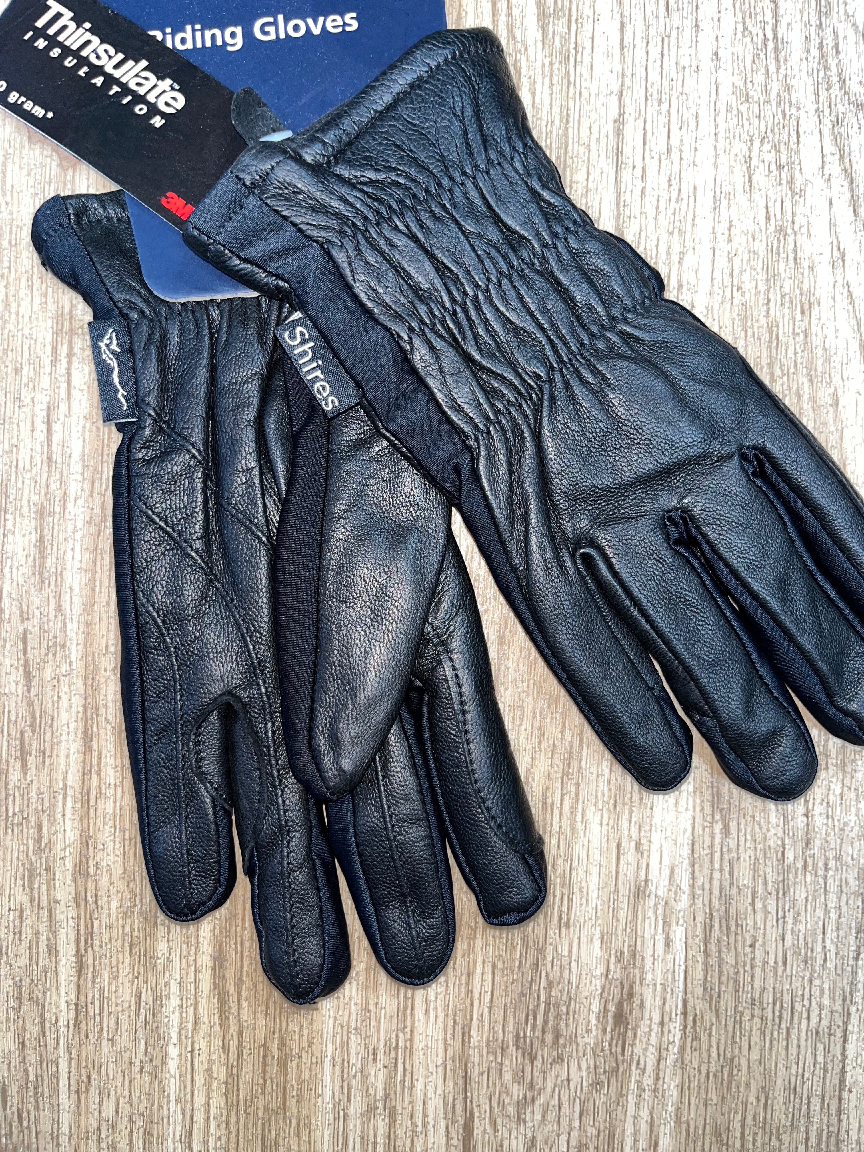 Shire’s Leather Riding Gloves Thinsulate Insulation XSmall