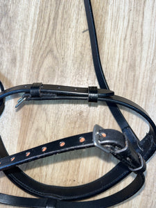 Black Flash Noseband - English Leather - Cob #20