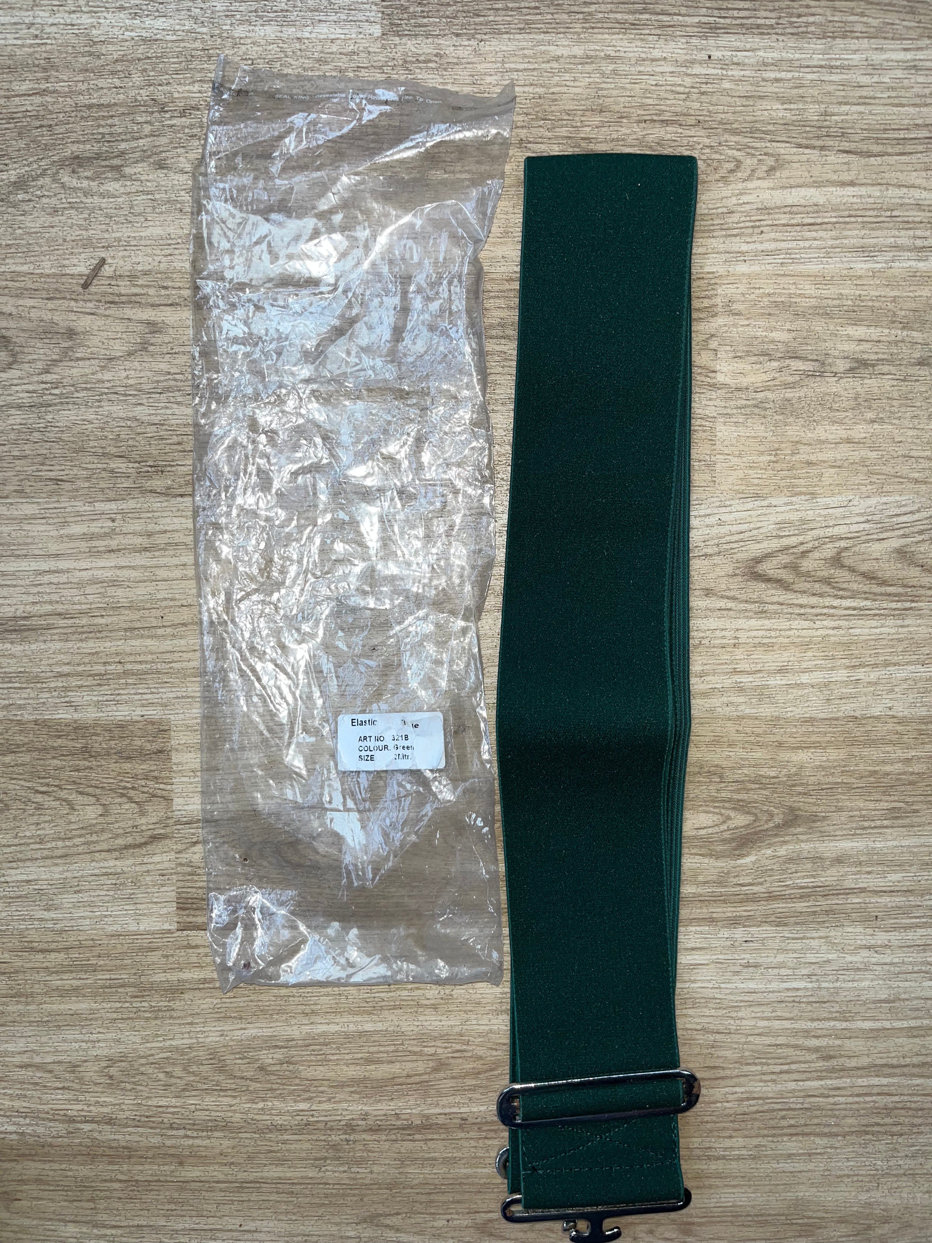 Elasicated Surcingle Strap 2 Meters Long Green