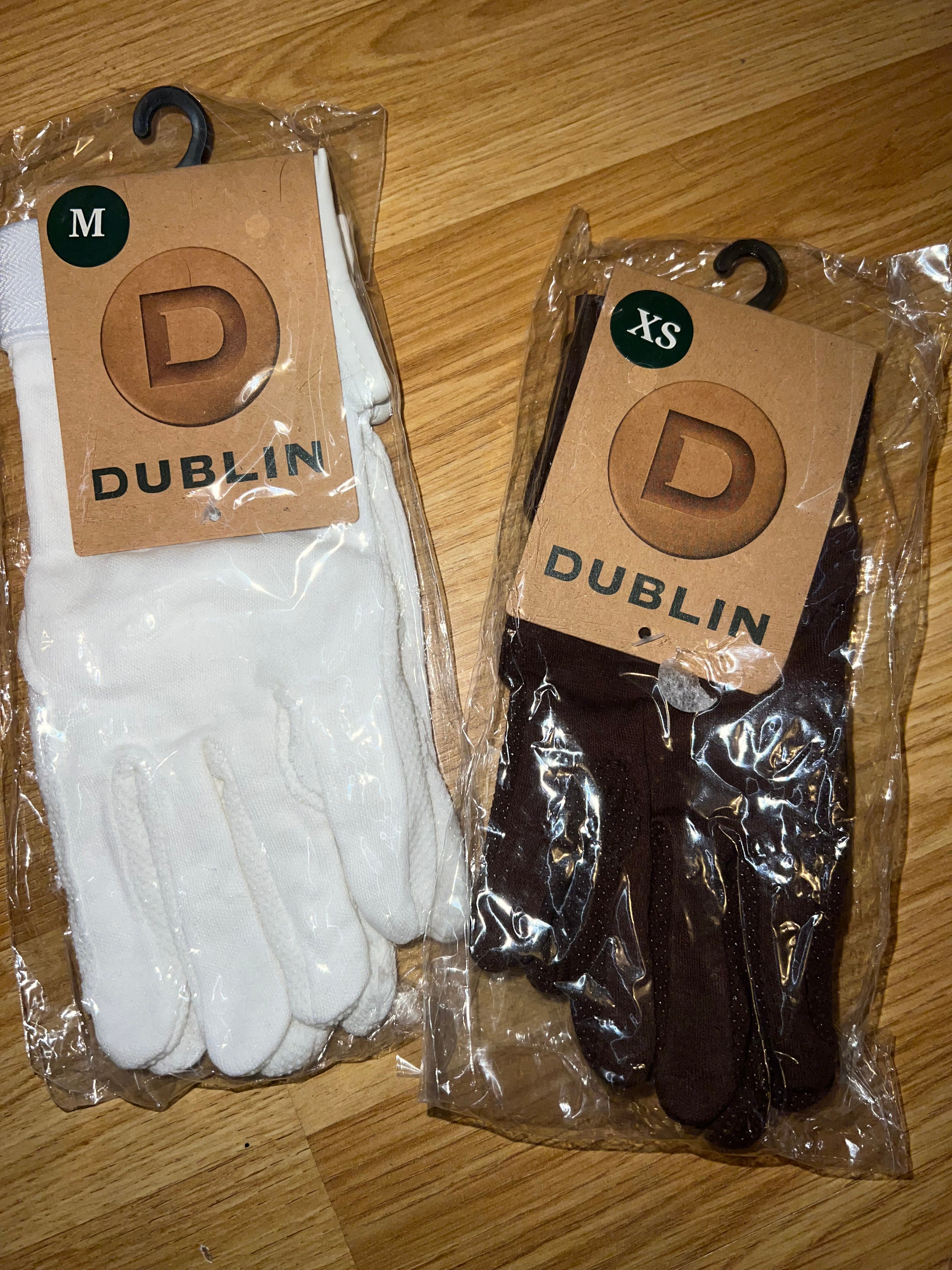 Dublin Track Riding Gloves - Brown XS or White Medium