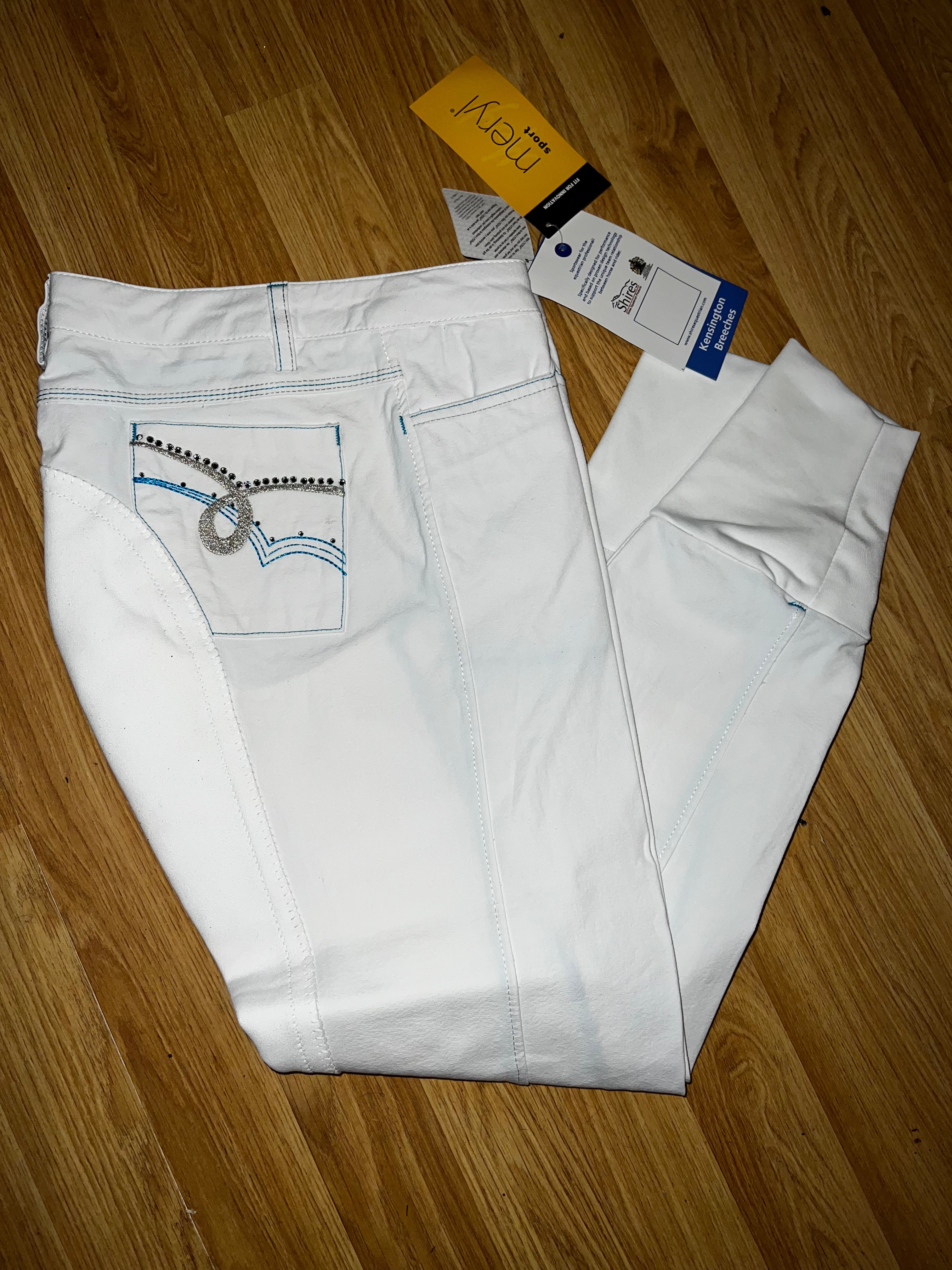 Shires Kensington White Competition Breeches - 26” or 34” Ladies