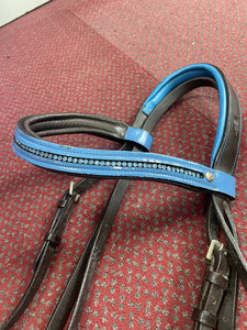 Blue Diamanté Bridle - Full - Brown