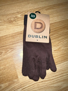 Dublin Track Riding Gloves - Brown XS or White Medium