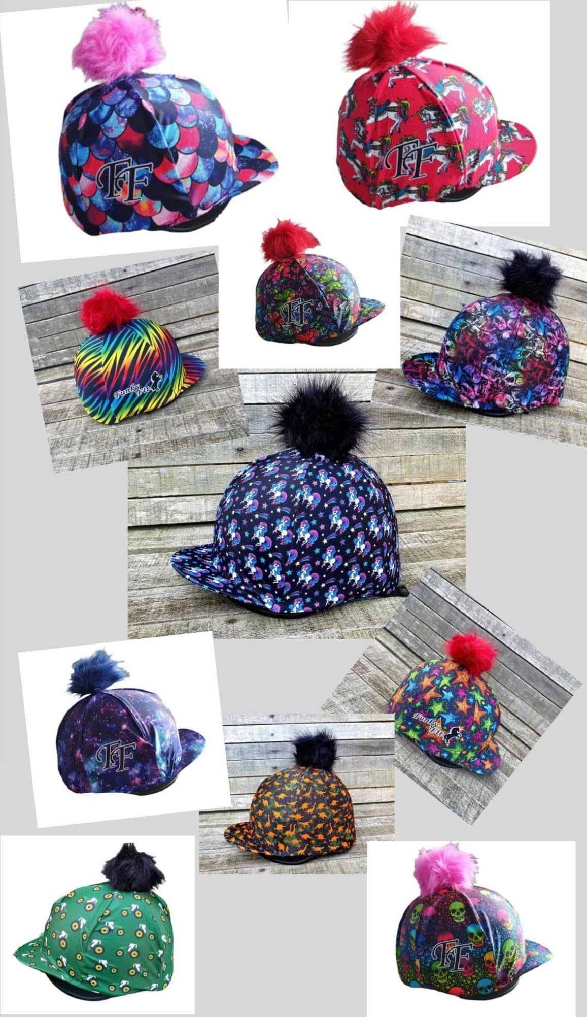 Funky Fit Hat Silk with Fluffy Pom Pom - Various