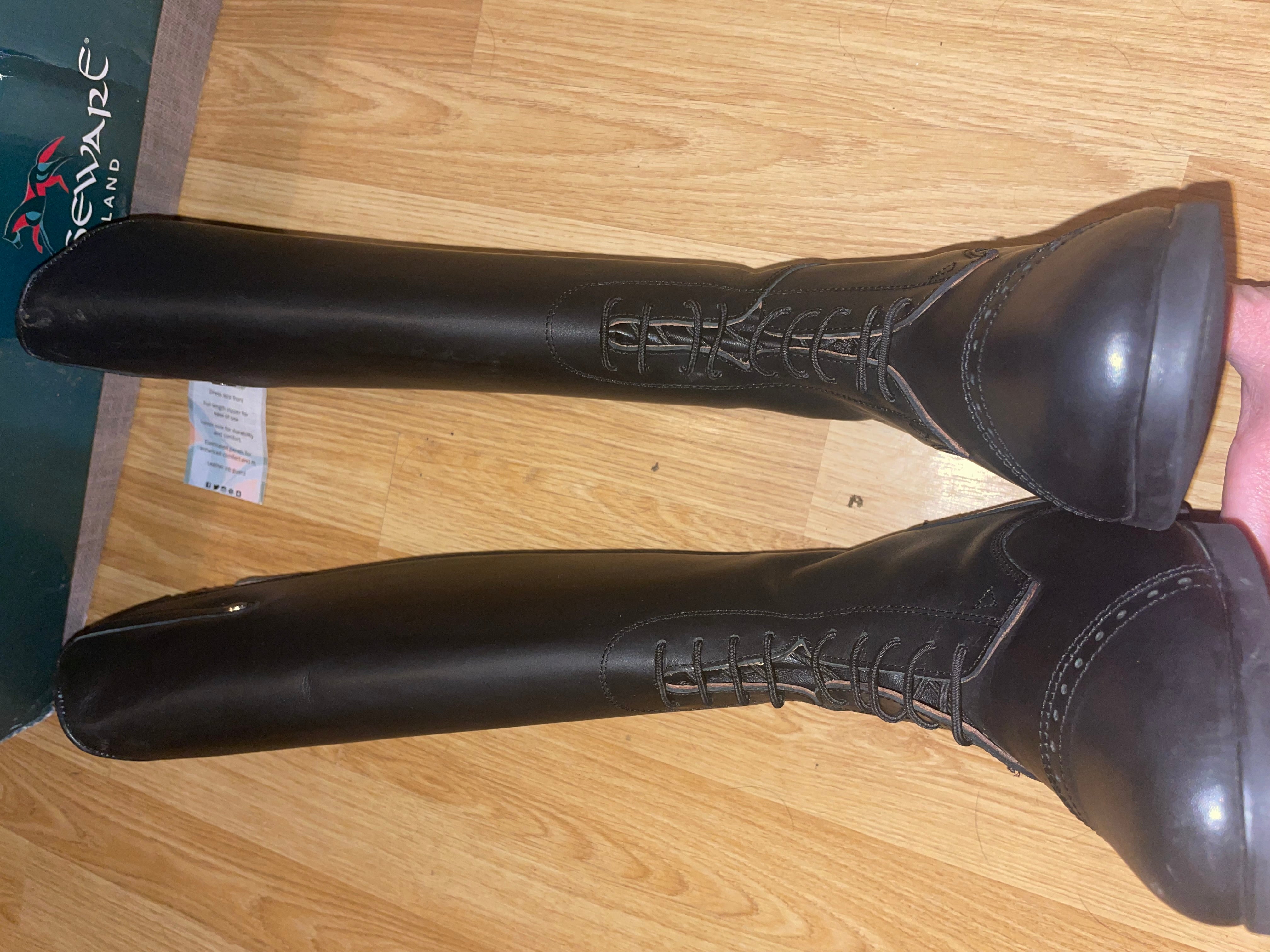 Horseware Long Leather Riding Boots - Size 2 / 35 Kids - NEW RRP £167