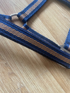 Navy & Orange Pony Headcollar