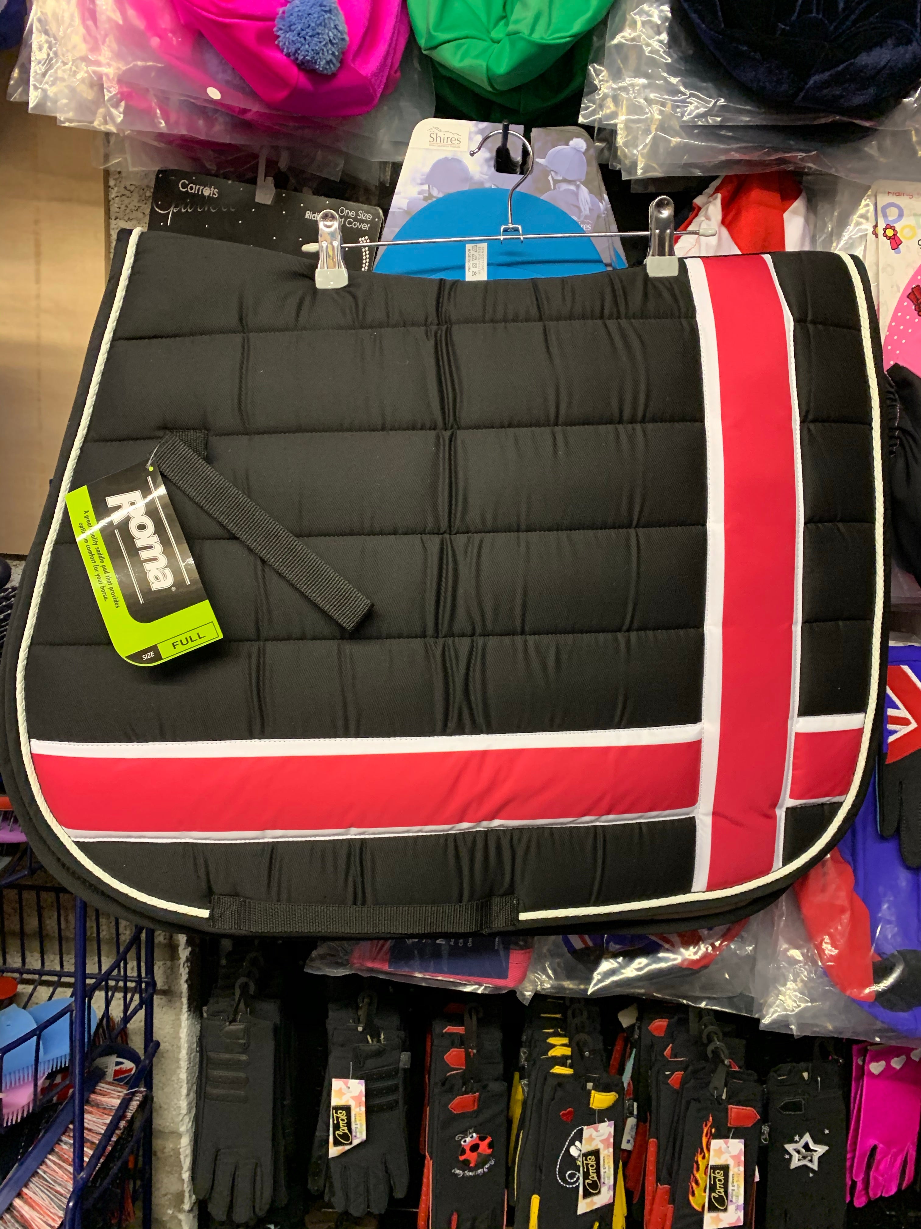 Roma Quilted Pink Contrast Saddle Pad - Full Size