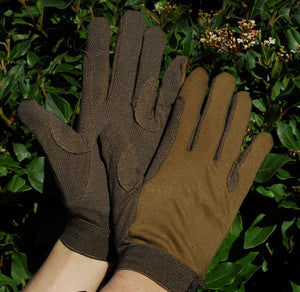 Brown Cotton Grip Palm Gloves